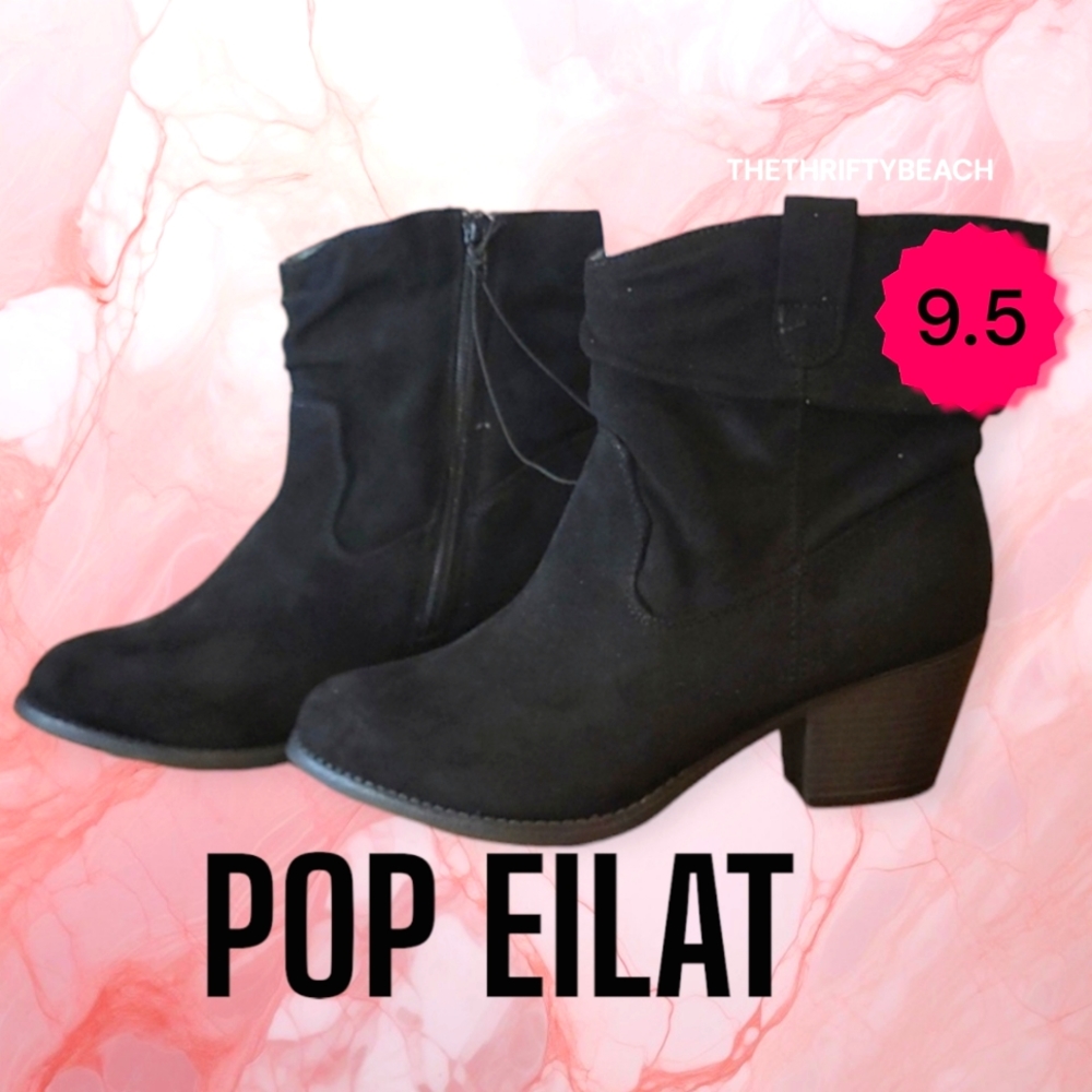 🏷Pop Eilat Black Suedelike Boots